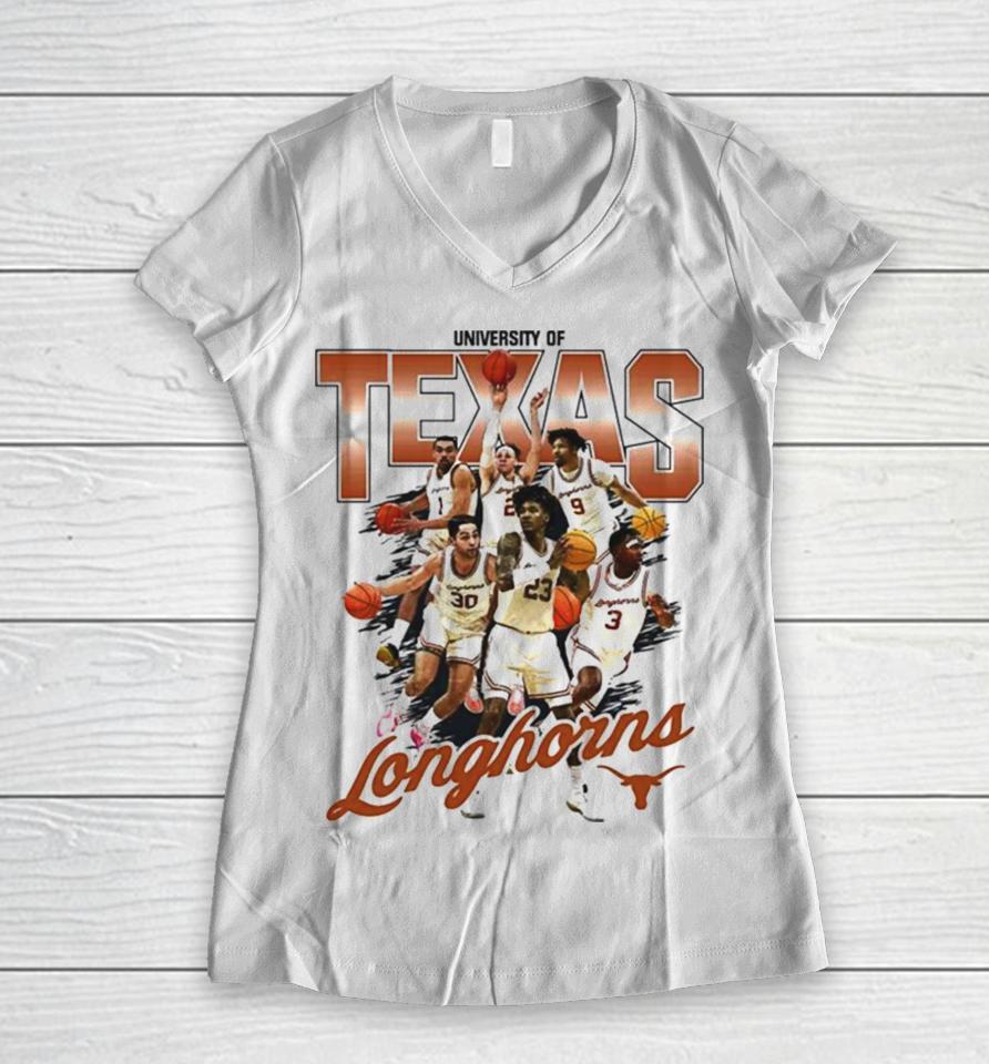 Texas Longhorns 2024 Ncaa Men’s Basketball 2023 – 2024 Post Season Women V-Neck T-Shirt
