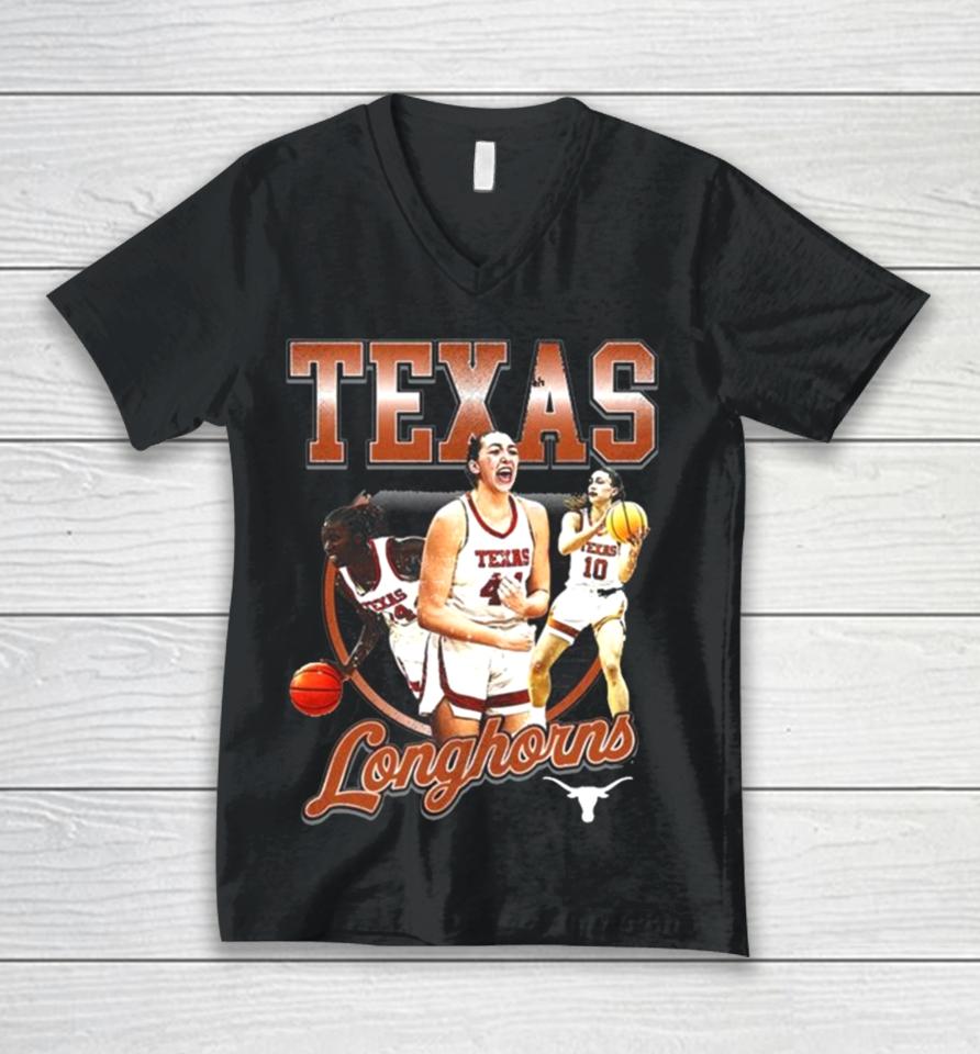 Texas Longhorns 2024 Ncaa Women’s Basketball 2023 – 2024 Post Season Unisex V-Neck T-Shirt