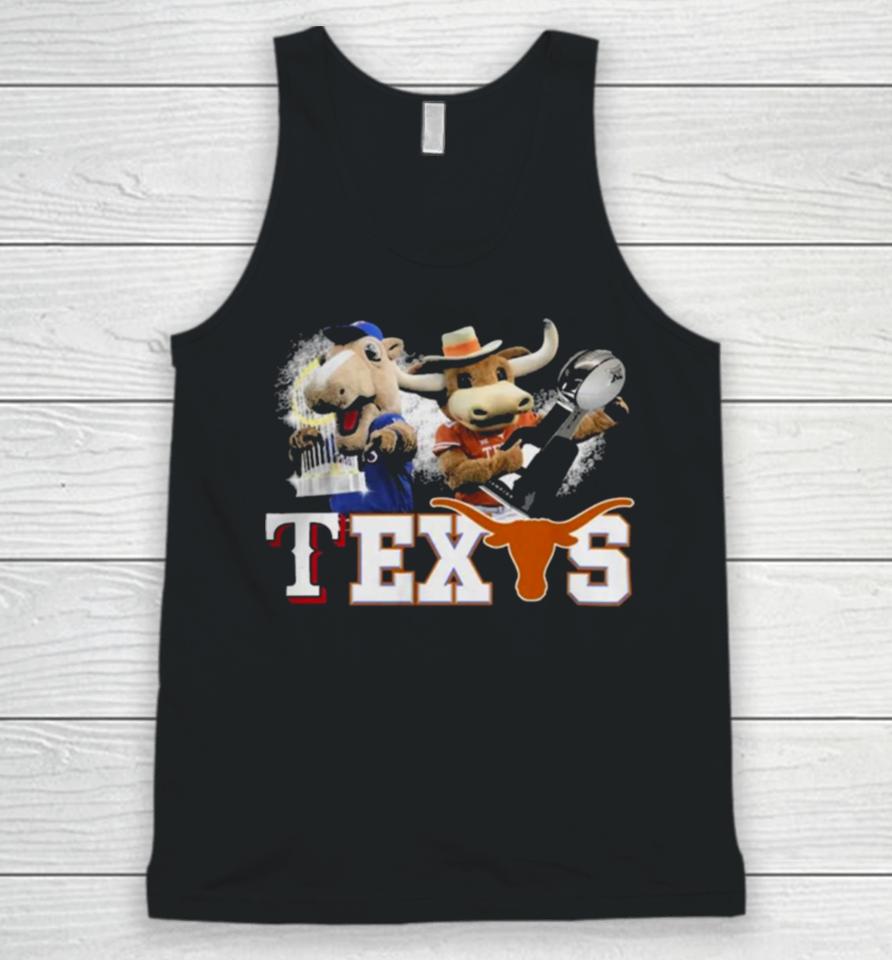Texas Longhorns And Texas Rangers Mascots Champions Unisex Tank Top