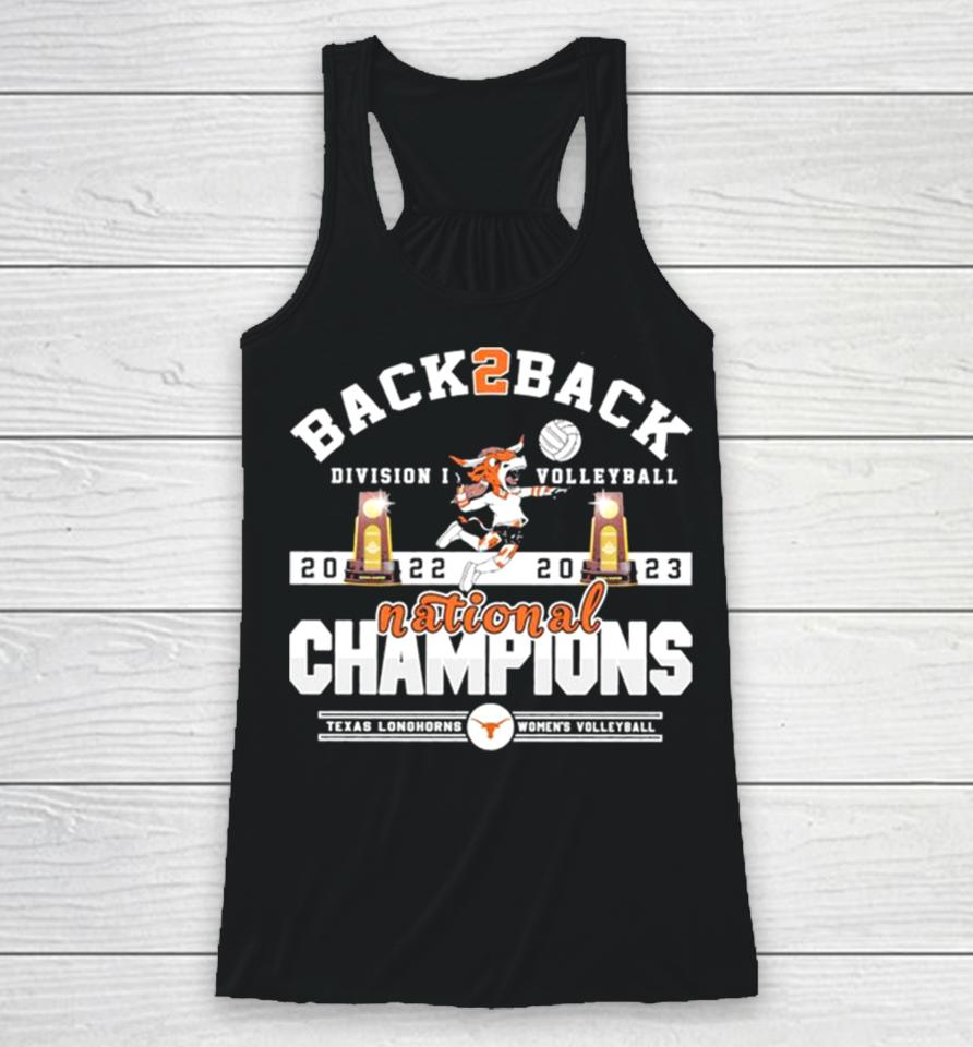 Texas Longhorns Back 2 Back 2022 2023 Ncaa Division I Women’s Volleyball National Champions Racerback Tank