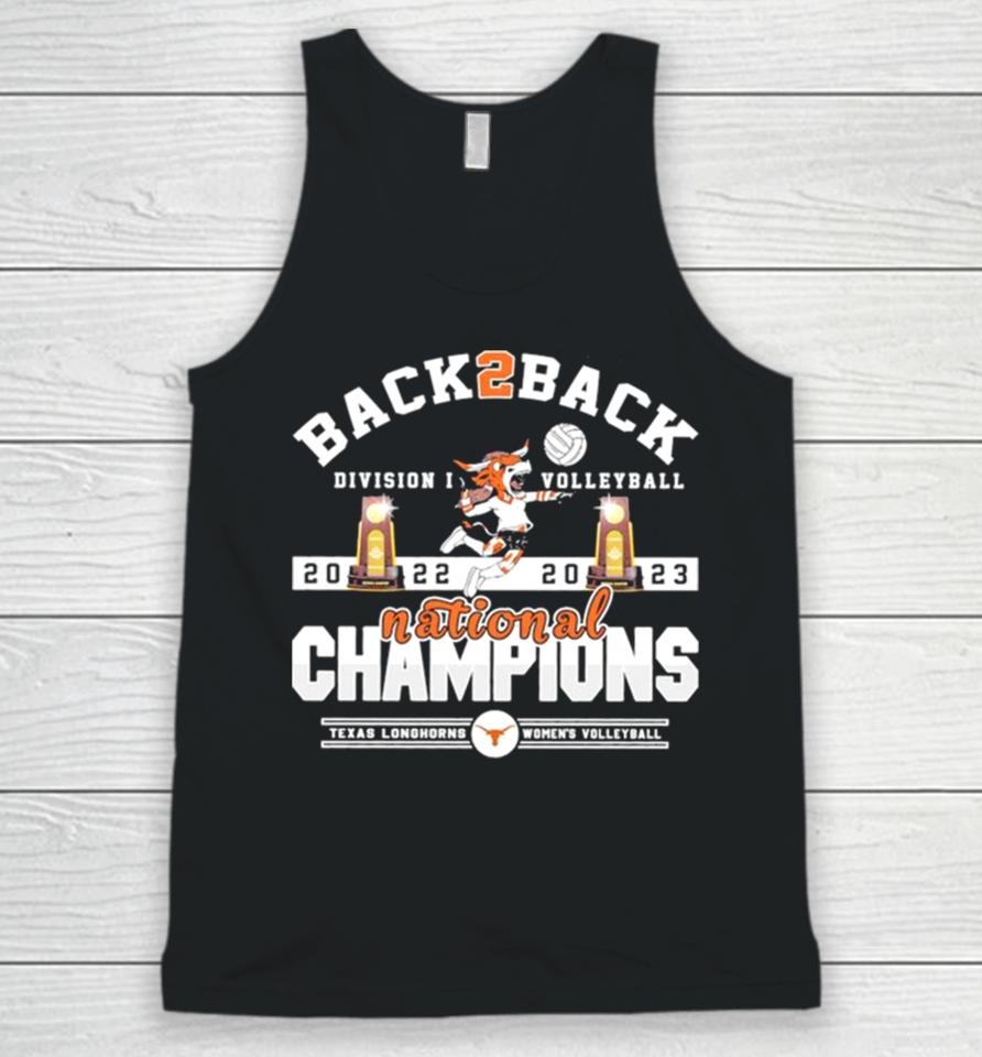 Texas Longhorns Back 2 Back 2022 2023 Ncaa Division I Women’s Volleyball National Champions Unisex Tank Top