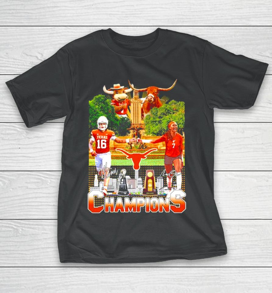Texas Longhorns Football Men’s And Volleyball Women’s 2023 National Champions T-Shirt