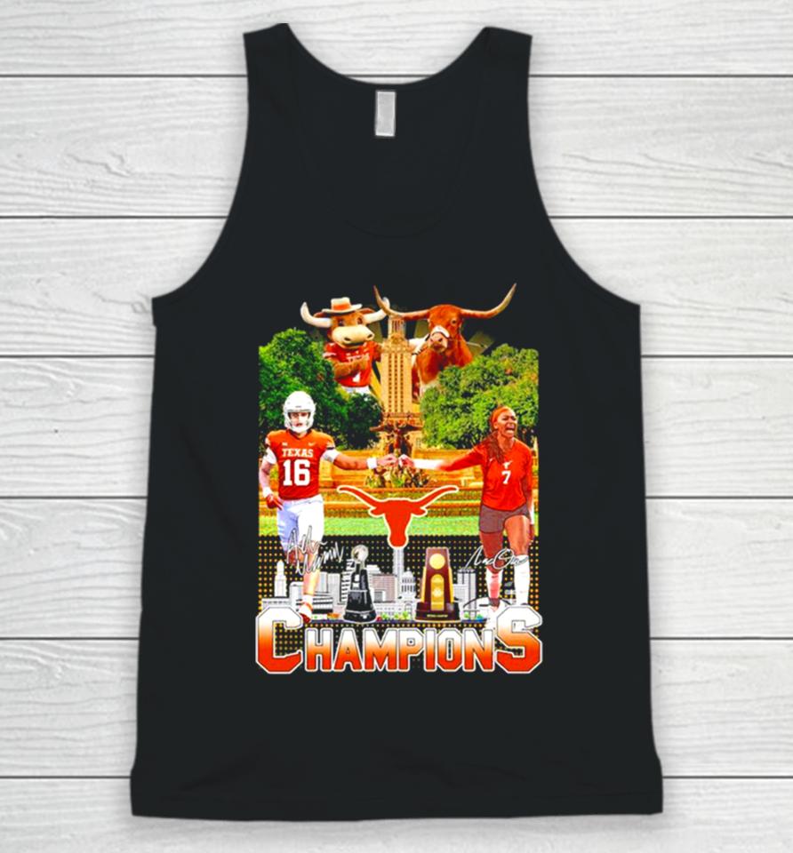 Texas Longhorns Football Men’s And Volleyball Women’s 2023 National Champions Unisex Tank Top