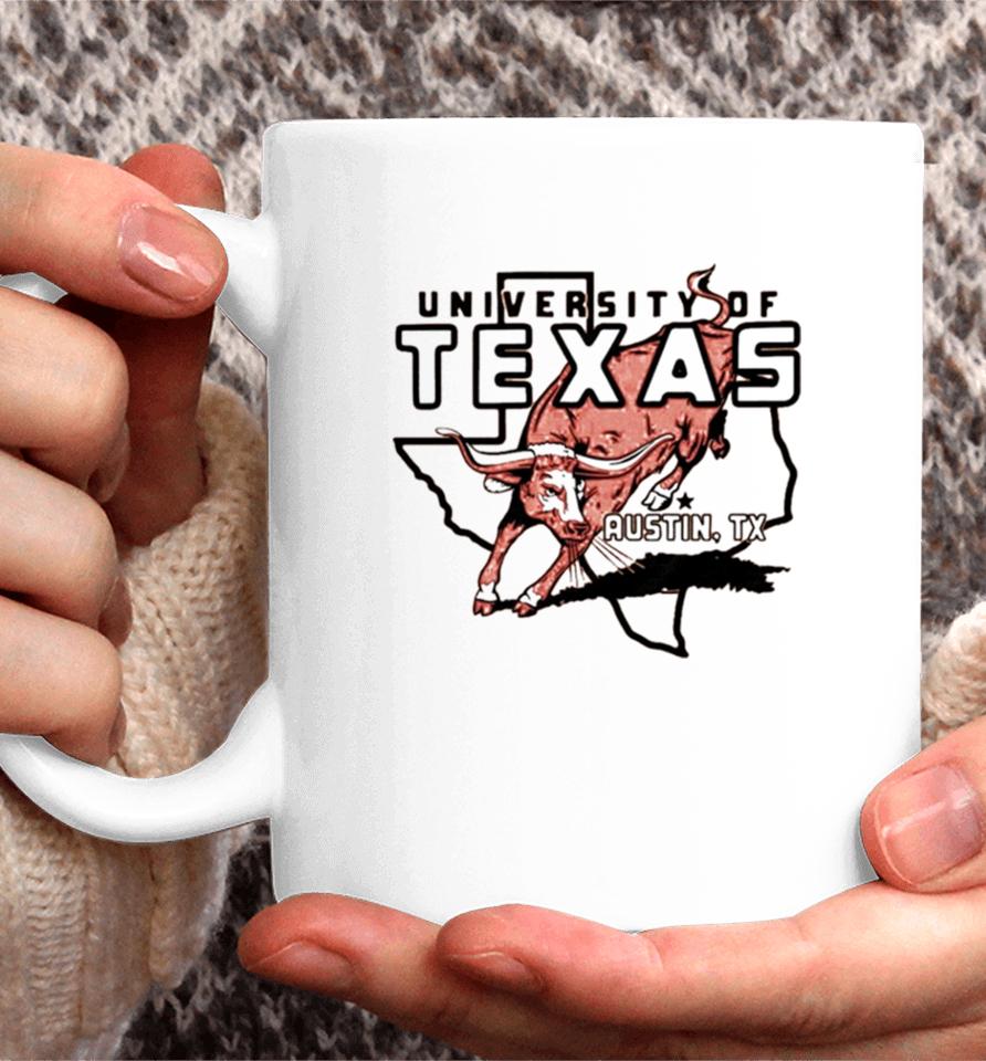 Texas Longhorns Outline Burnt Vintage Coffee Mug
