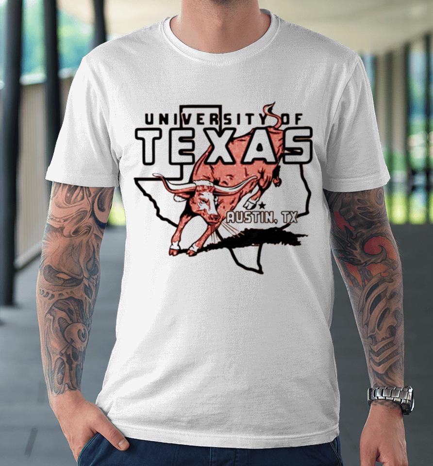 Texas Longhorns Outline Burnt Vintage Premium T-Shirt
