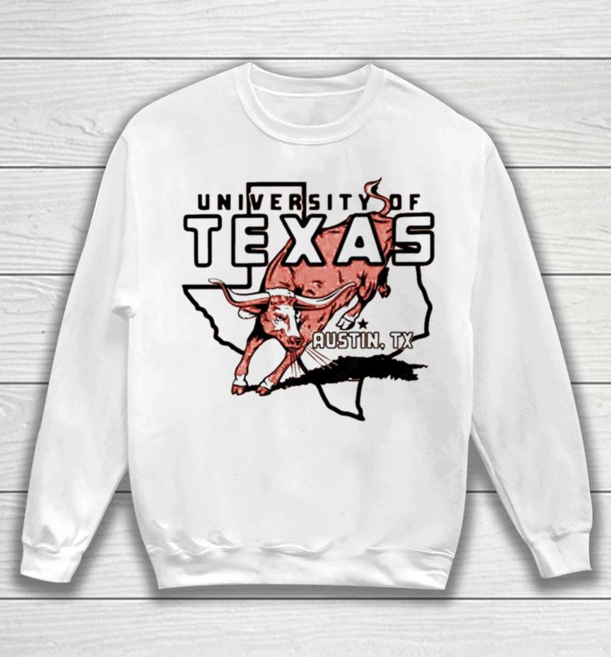 Texas Longhorns Outline Burnt Vintage Sweatshirt