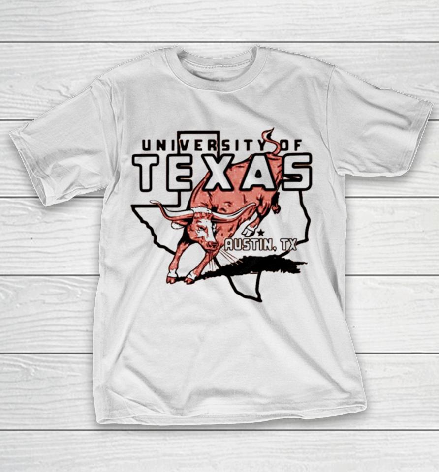 Texas Longhorns Outline Burnt Vintage T-Shirt