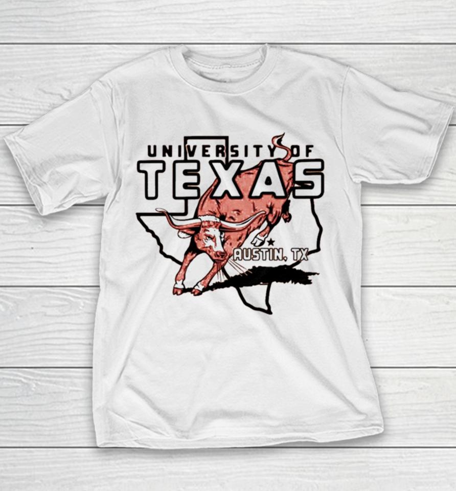 Texas Longhorns Outline Burnt Vintage Youth T-Shirt