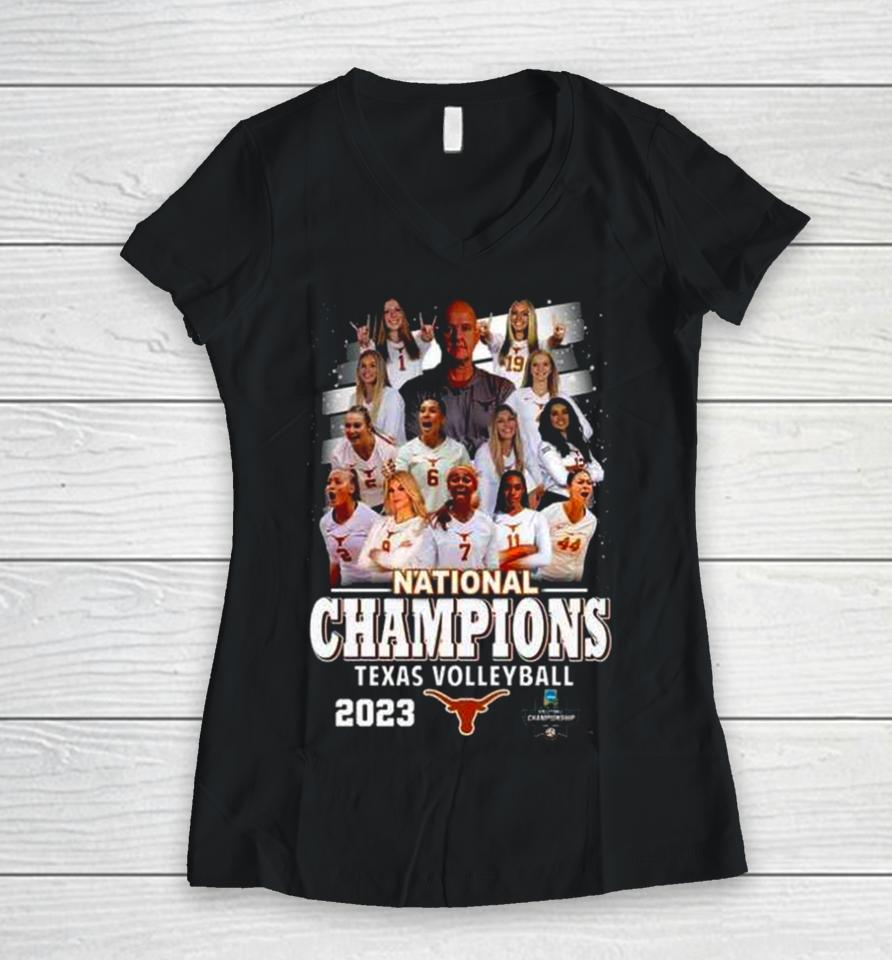 Texas Longhorns Teams 2023 Ncaa Women’s Volleyball National Champions Women V-Neck T-Shirt