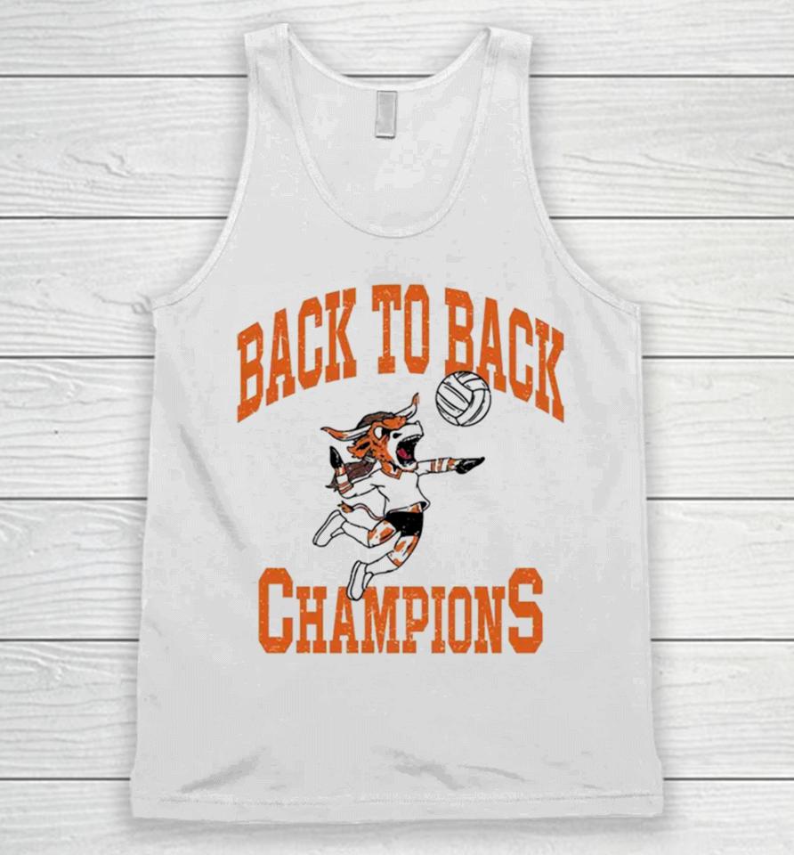 Texas Longhorns Volleyball Back To Back Champions Unisex Tank Top