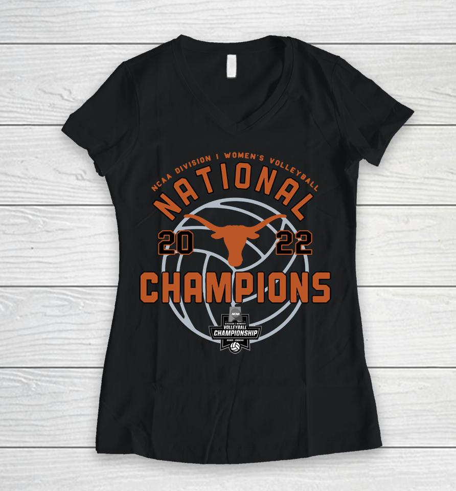 Texas Longhorns Volleyball Championship 2022 Women V-Neck T-Shirt
