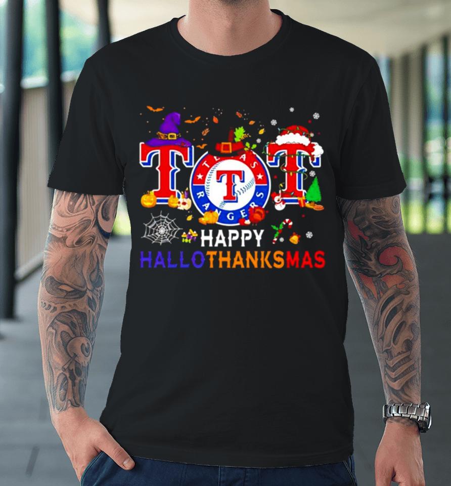 Texas Rangers Baseball Happy Hallothanksmas Premium T-Shirt