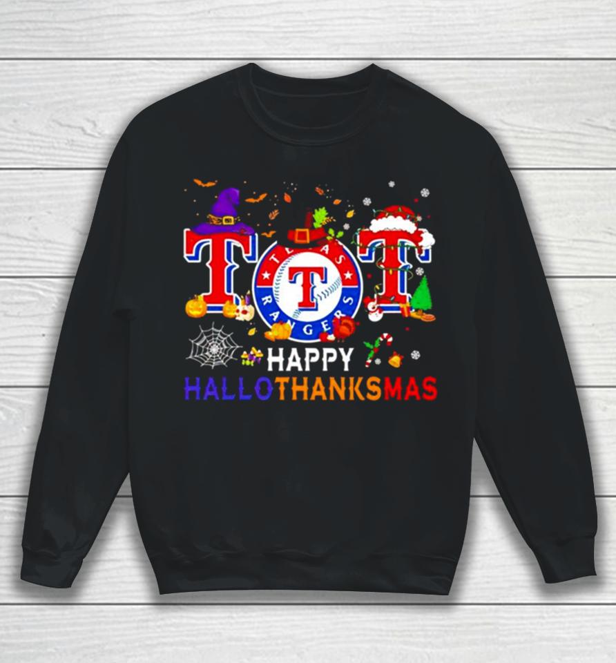 Texas Rangers Baseball Happy Hallothanksmas Sweatshirt