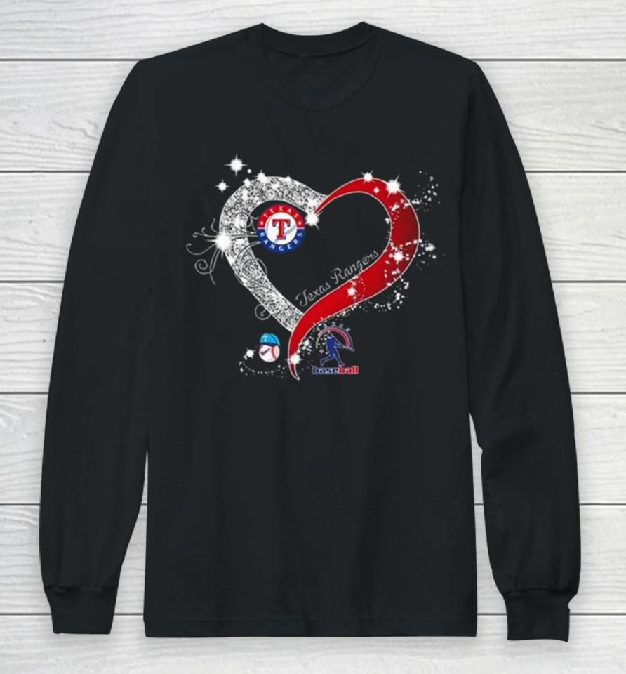 Texas Rangers Baseball My Heart Diamond 2023 Long Sleeve T-Shirt