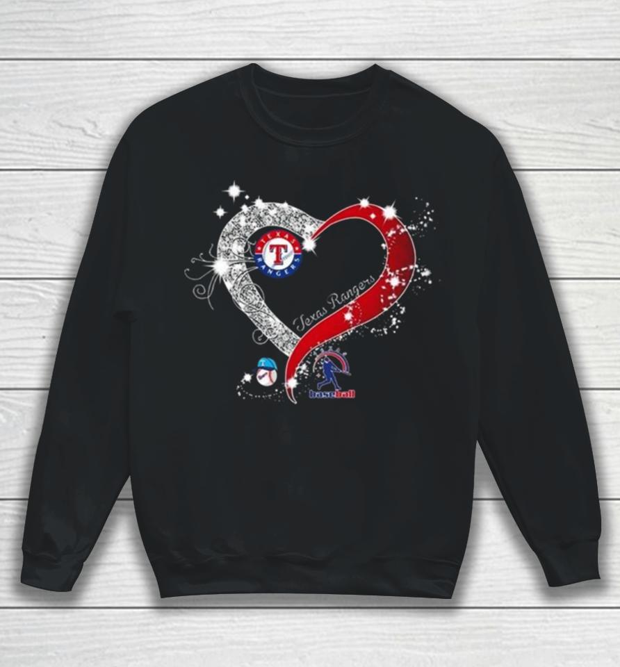 Texas Rangers Baseball My Heart Diamond 2023 Sweatshirt
