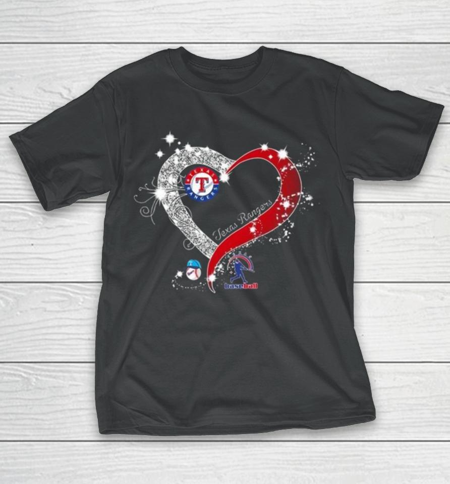 Texas Rangers Baseball My Heart Diamond 2023 T-Shirt