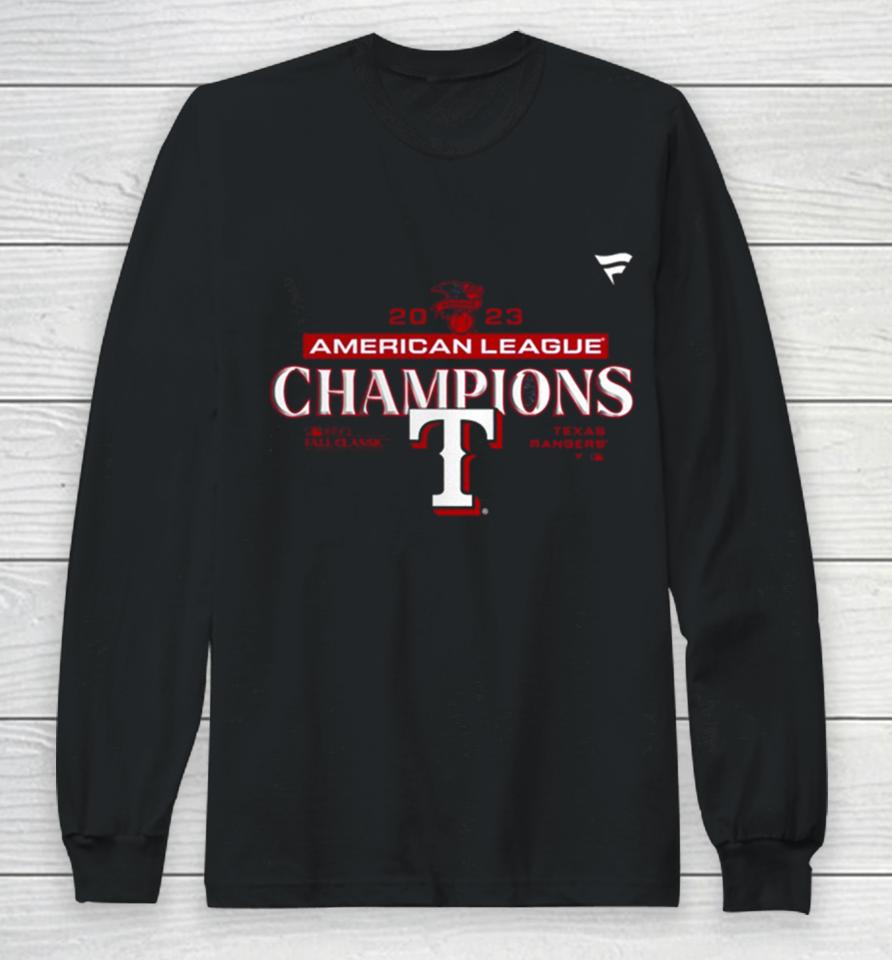 Texas Rangers Fanatics Branded American League Champions Locker Room Mlb 2023 World Series Long Sleeve T-Shirt
