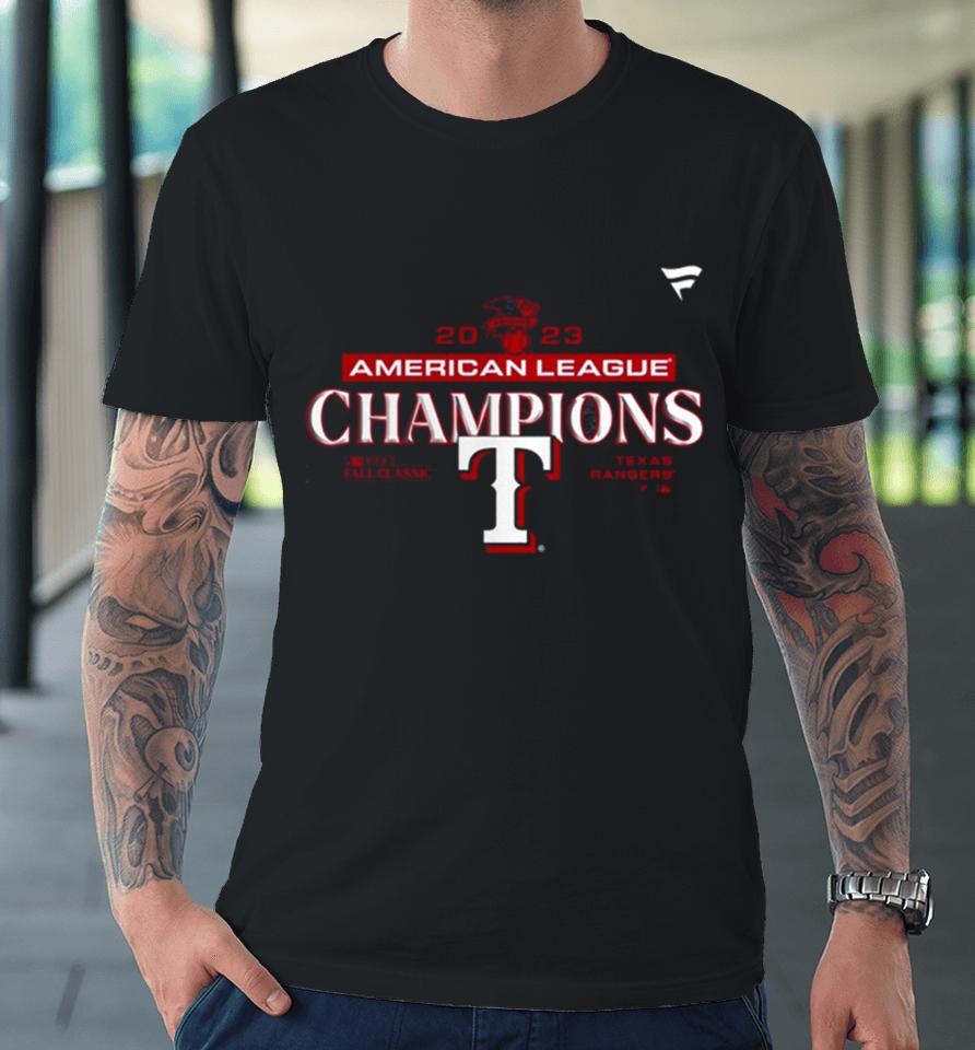 Texas Rangers Fanatics Branded American League Champions Locker Room Mlb 2023 World Series Premium T-Shirt
