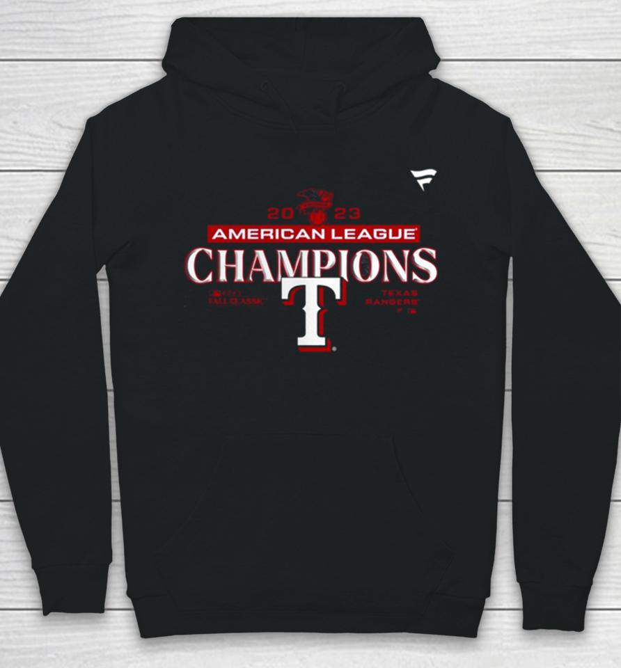 Texas Rangers Fanatics Branded American League Champions Locker Room Mlb 2023 World Series Hoodie