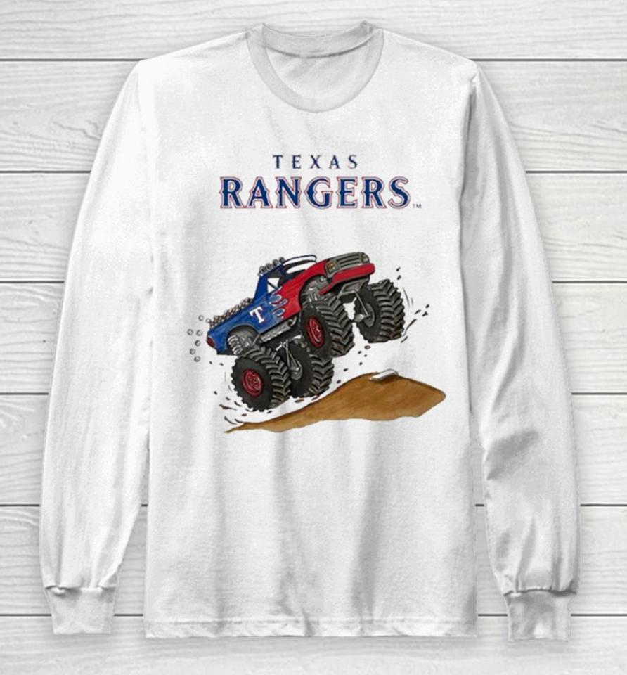 Texas Rangers Monster Truck Mlb Long Sleeve T-Shirt