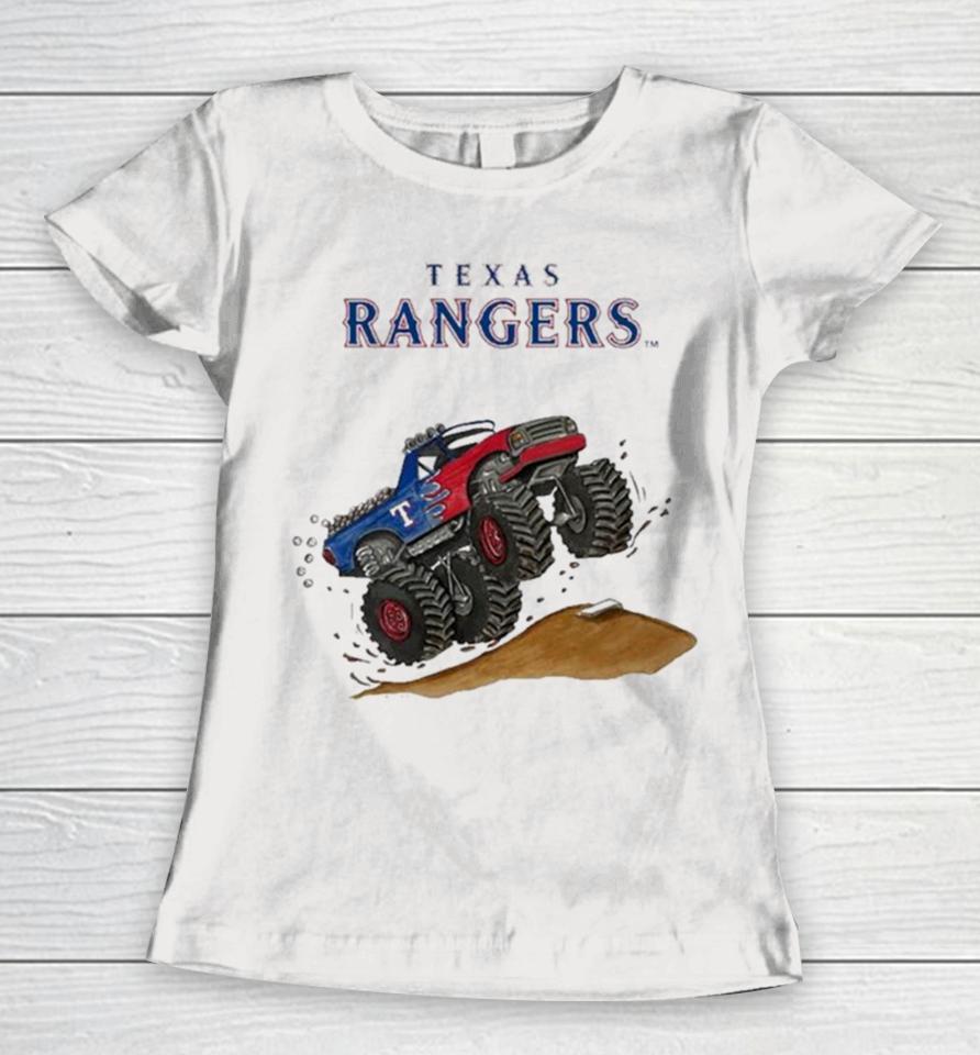 Texas Rangers Monster Truck Mlb Women T-Shirt