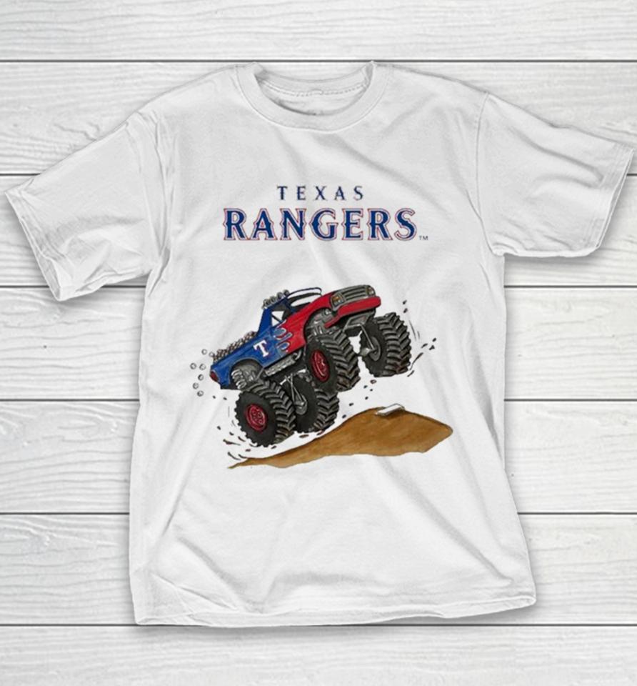 Texas Rangers Monster Truck Mlb Youth T-Shirt
