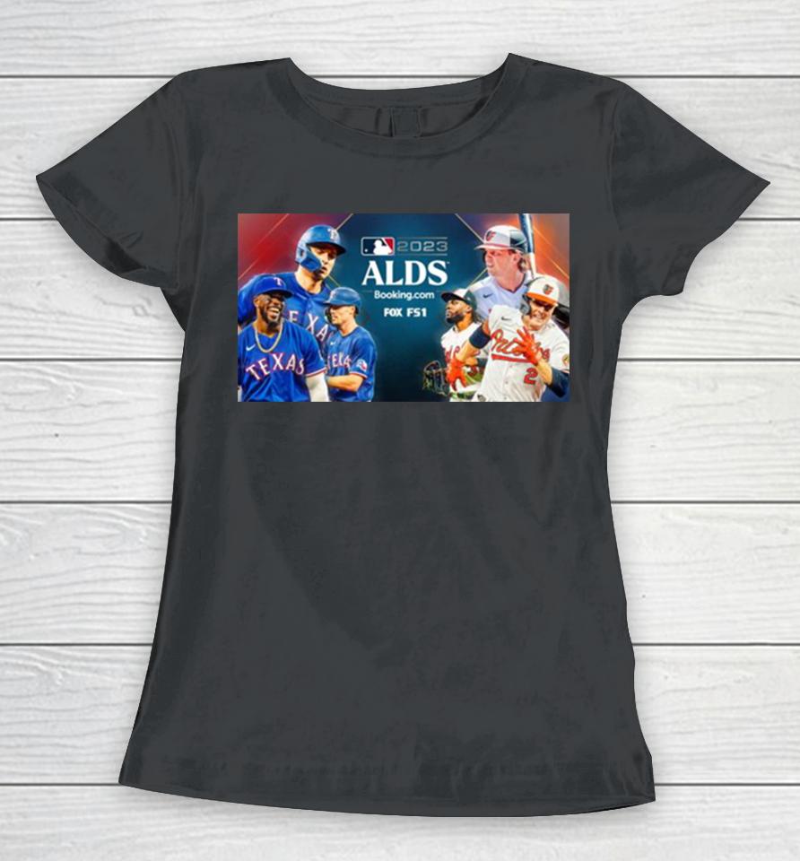 Texas Rangers Vs Baltimore Orioles 2023 Alds Game Matchup Women T-Shirt