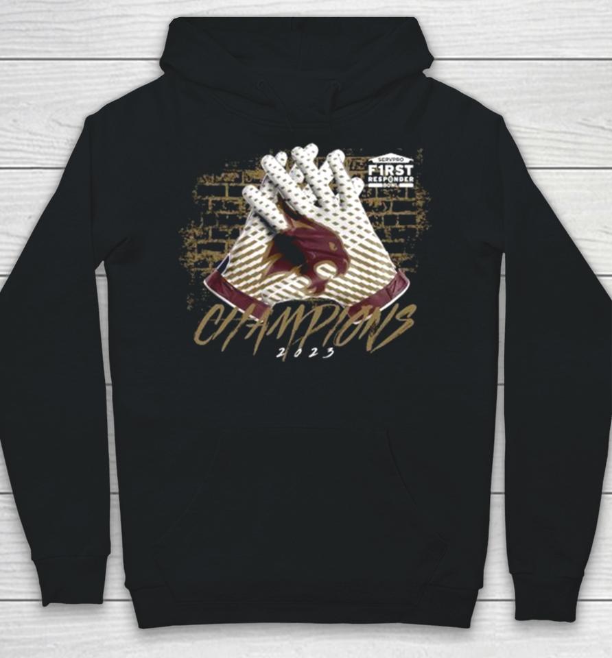 Texas State Bobcats 2023 First Responder Bowl Champions Gloves Hoodie
