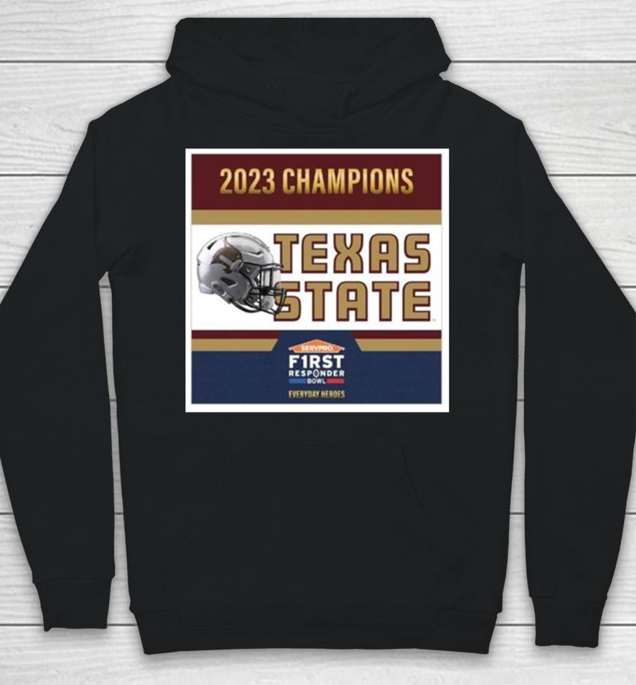 Texas State Bobcats Football Are 2023 First Responder Bowl Champions Hoodie