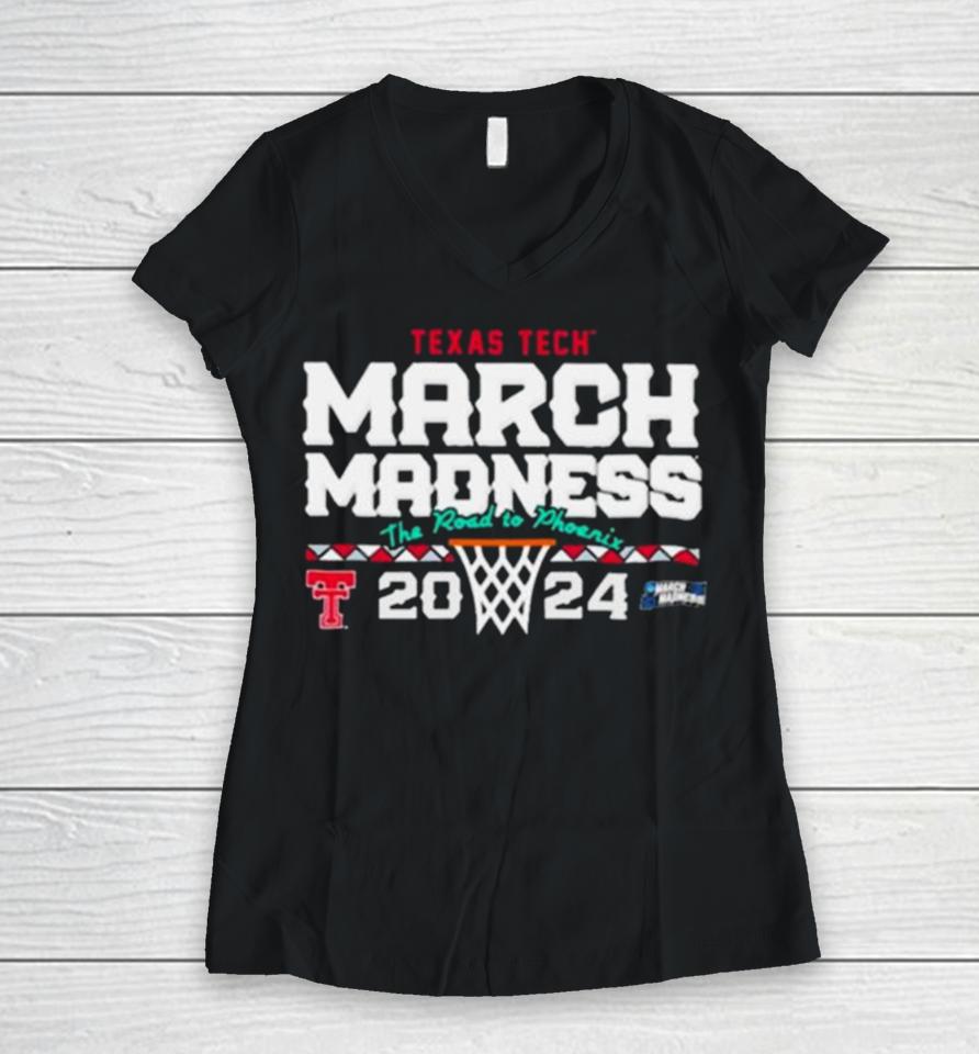 Texas Tech Basketball 2024 March Madness Ncaa Tournament Women V-Neck T-Shirt
