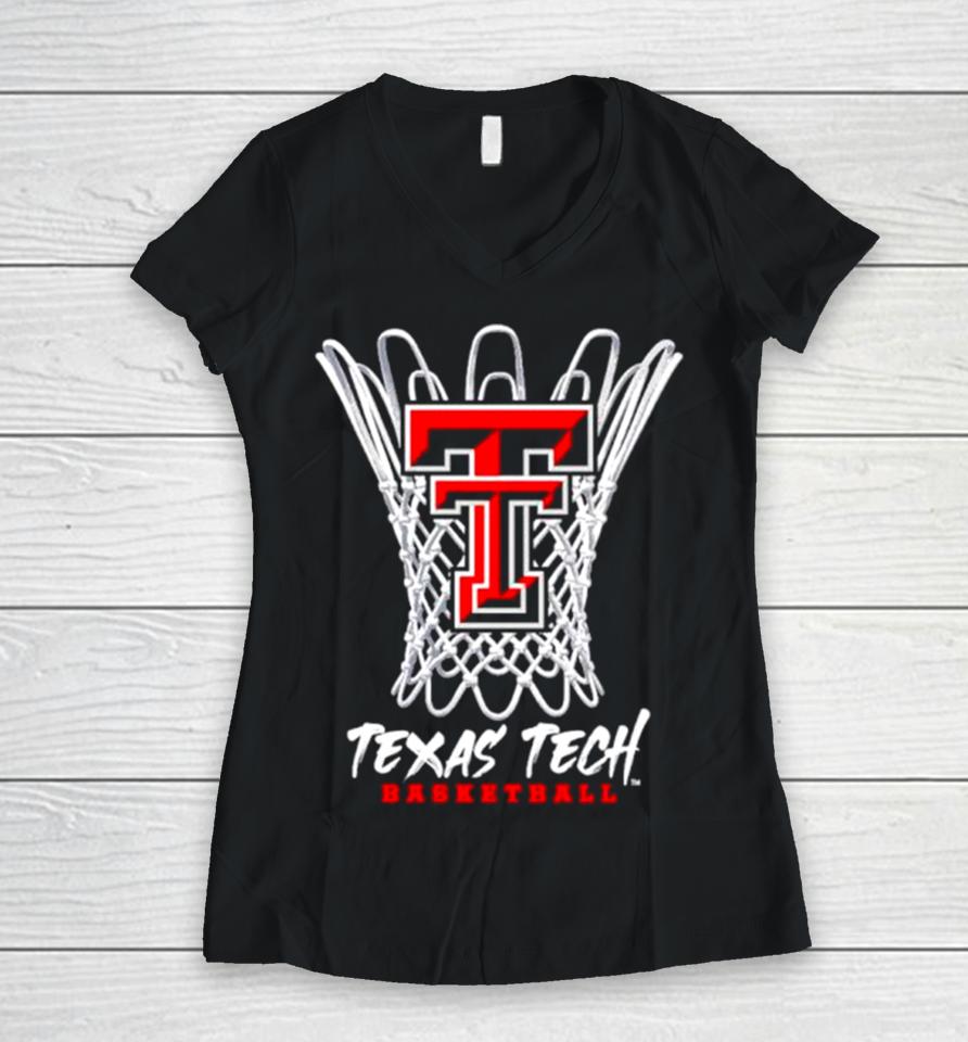 Texas Tech Basketball Splash Women V-Neck T-Shirt