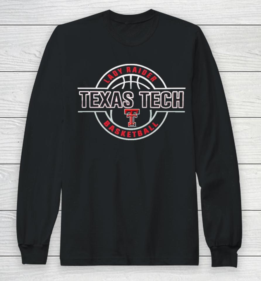 Texas Tech Lady Raiders Embossed Basketball Red Performance T Long Sleeve T-Shirt