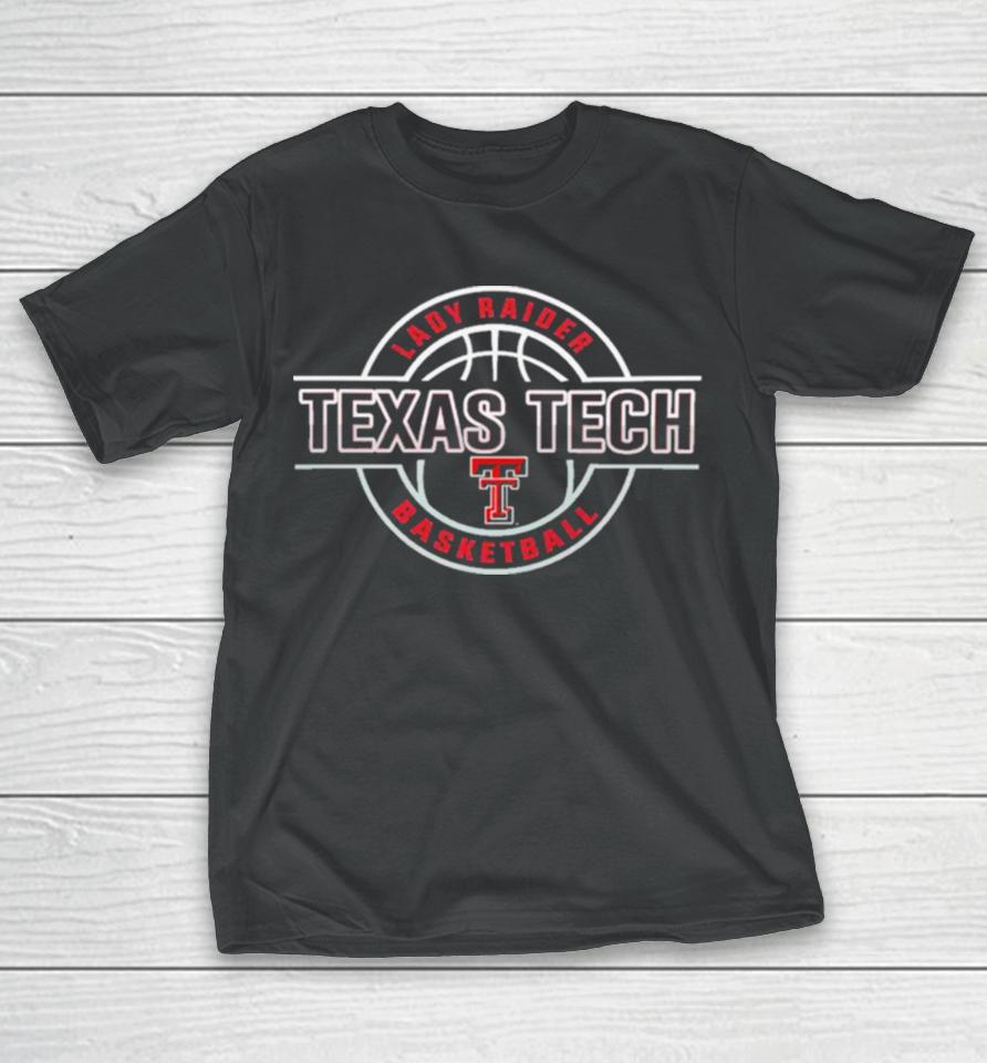 Texas Tech Lady Raiders Embossed Basketball Red Performance T T-Shirt