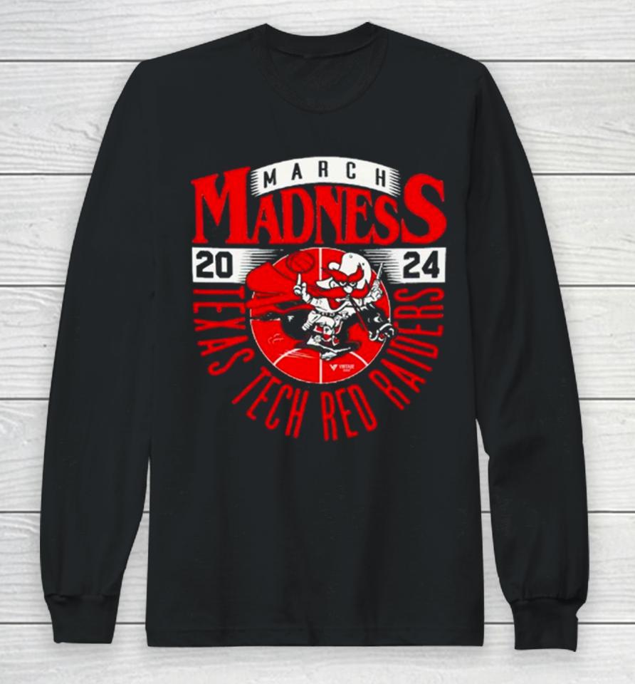 Texas Tech Red Raiders 2024 March Madness Mascot Long Sleeve T-Shirt