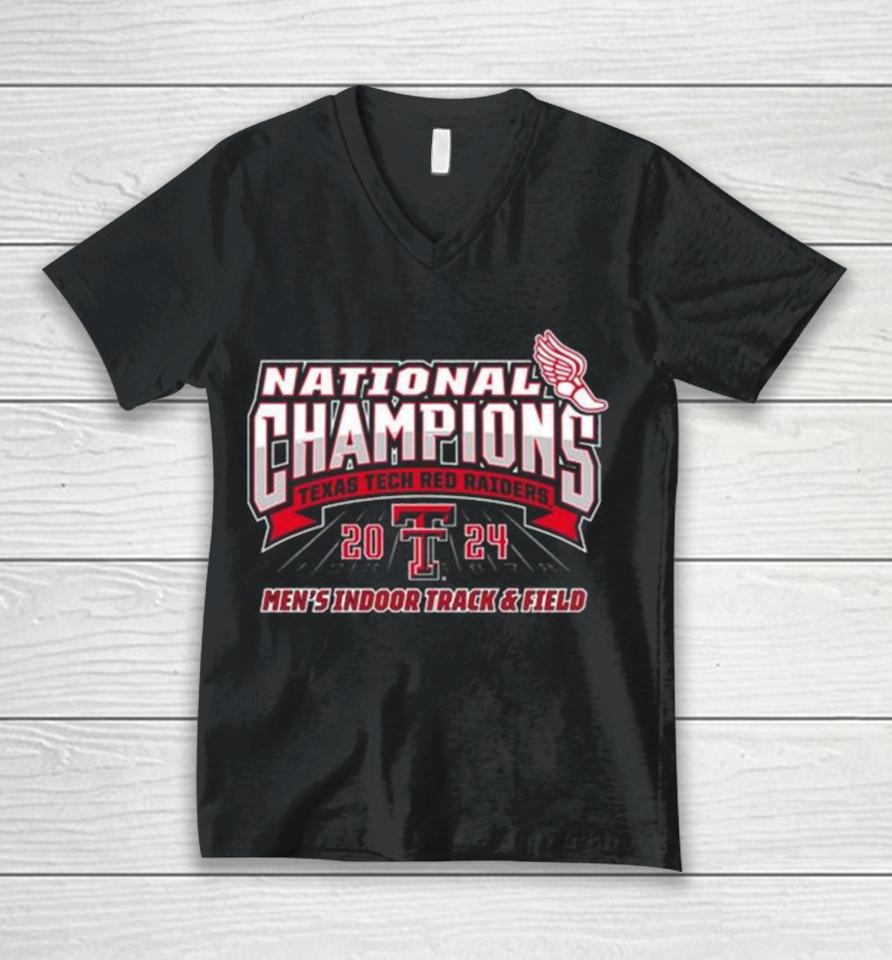 Texas Tech Red Raiders 2024 National Champions Men’s Indoor Track &Amp; Field Unisex V-Neck T-Shirt