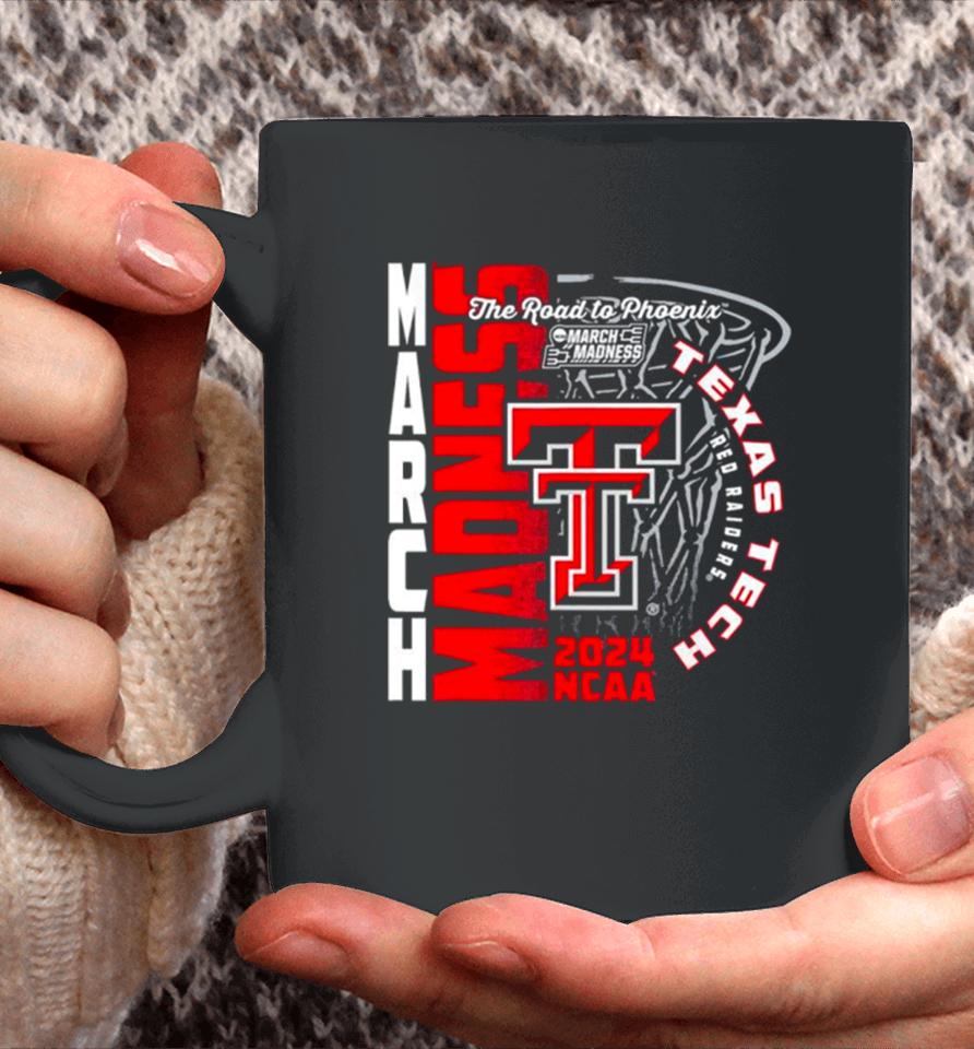 Texas Tech Red Raiders 2024 Ncaa Basketball The Road To Phoenix March Madness Coffee Mug