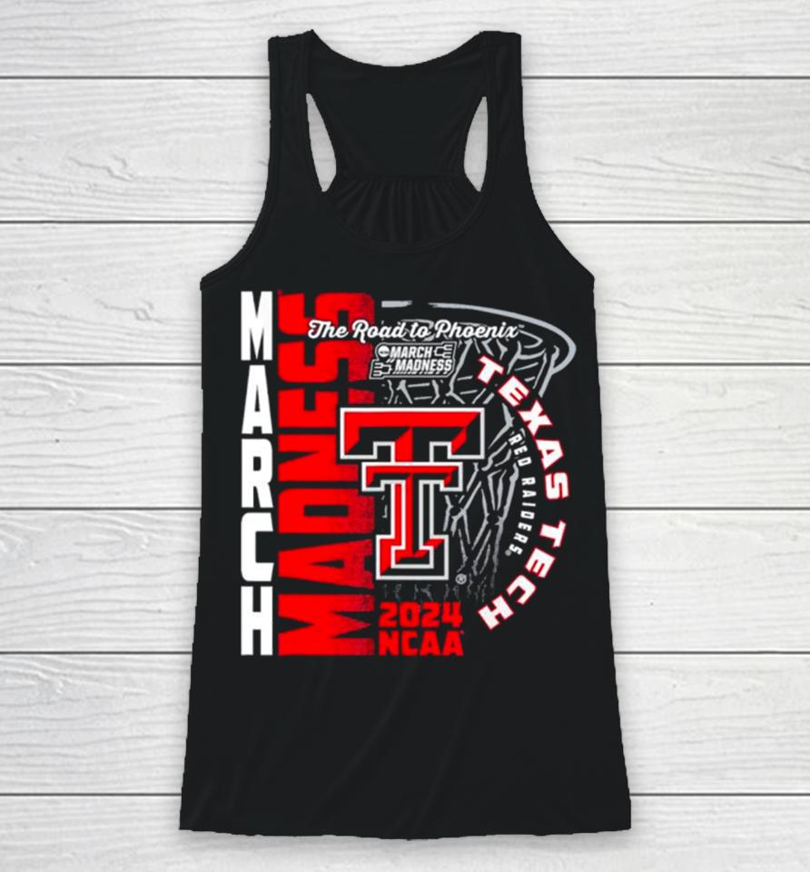 Texas Tech Red Raiders 2024 Ncaa Basketball The Road To Phoenix March Madness Racerback Tank