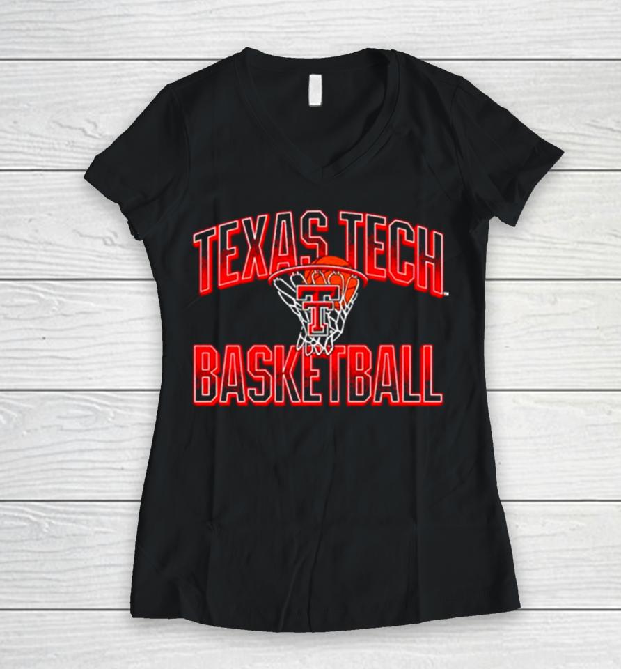 Texas Tech Red Raiders Basketball Vintage Women V-Neck T-Shirt