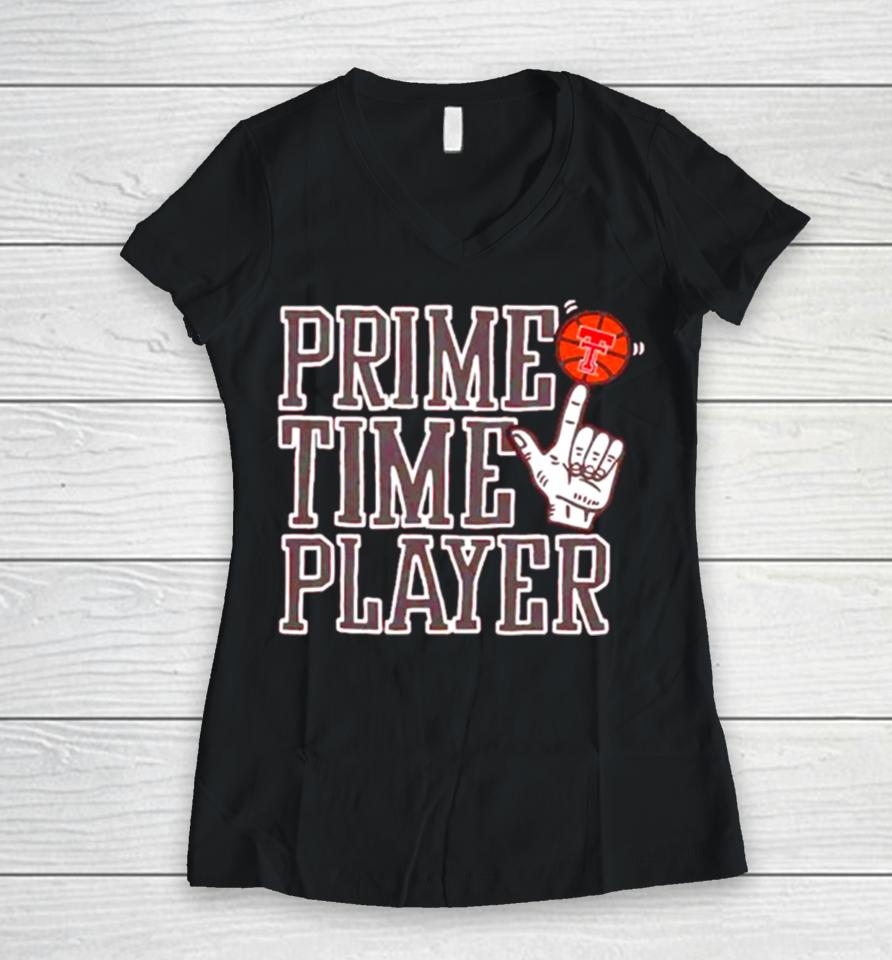 Texas Tech Red Raiders Prime Time Player Women V-Neck T-Shirt