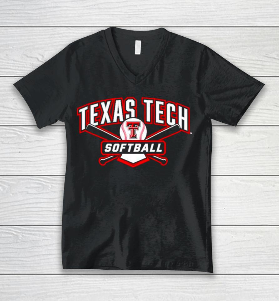 Texas Tech Red Raiders Softball Vintage Logo Unisex V-Neck T-Shirt
