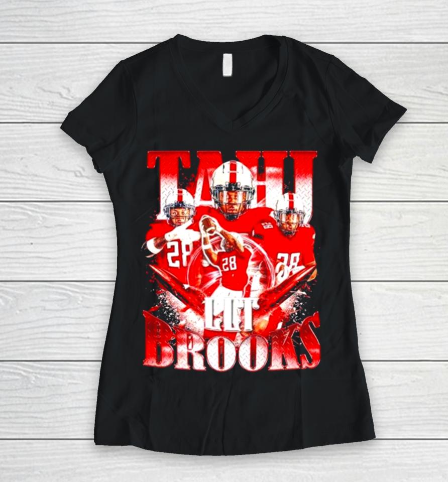 Texas Tech Red Raiders Tahj Brooks Women V-Neck T-Shirt
