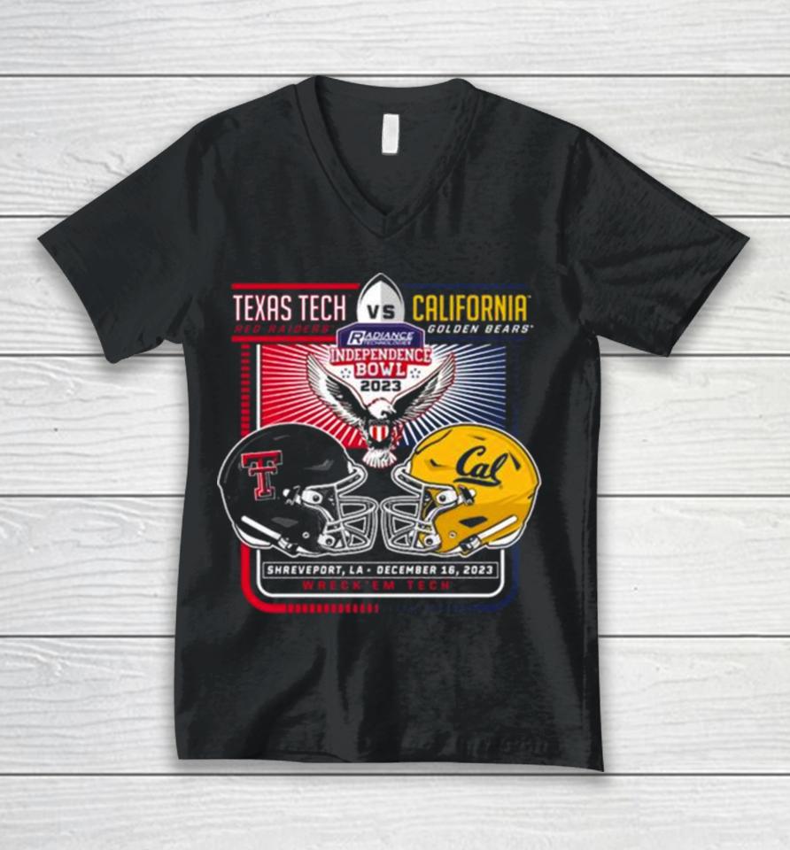 Texas Tech Red Raiders Vs California Golden Bears 2023 Independence Bowl Wreck ‘Em Tech Unisex V-Neck T-Shirt
