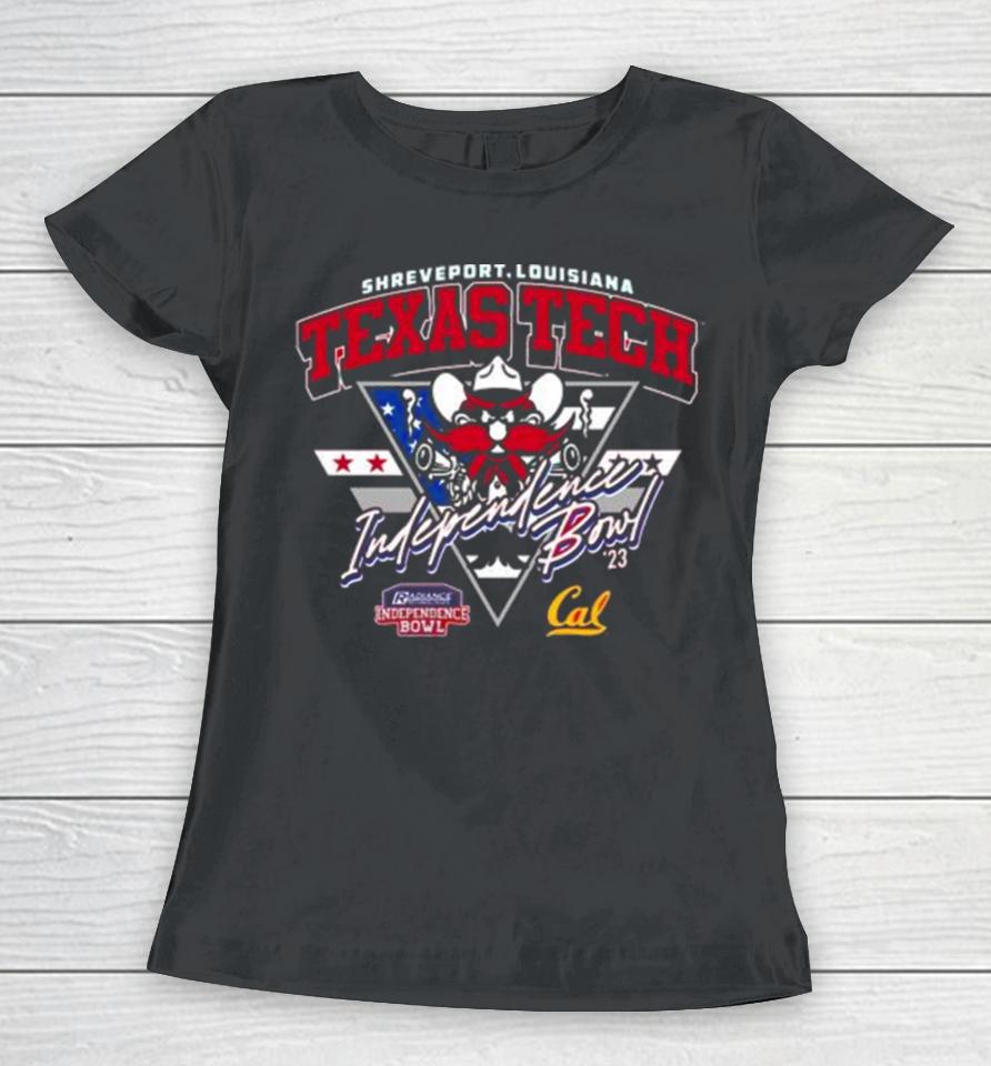 Texas Tech Red Raiders Vs California Golden Bears 2023 Shreveport Louisiana Independence Bowl Women T-Shirt