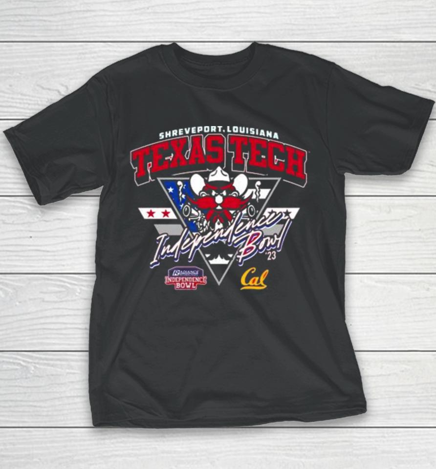Texas Tech Red Raiders Vs California Golden Bears 2023 Shreveport Louisiana Independence Bowl Youth T-Shirt