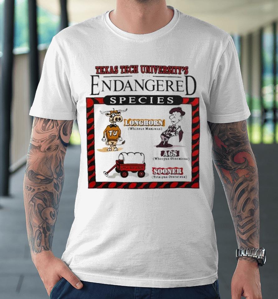 Texas Tech Red Raiders Vs Texas Longhorns Endangered Species Premium T-Shirt