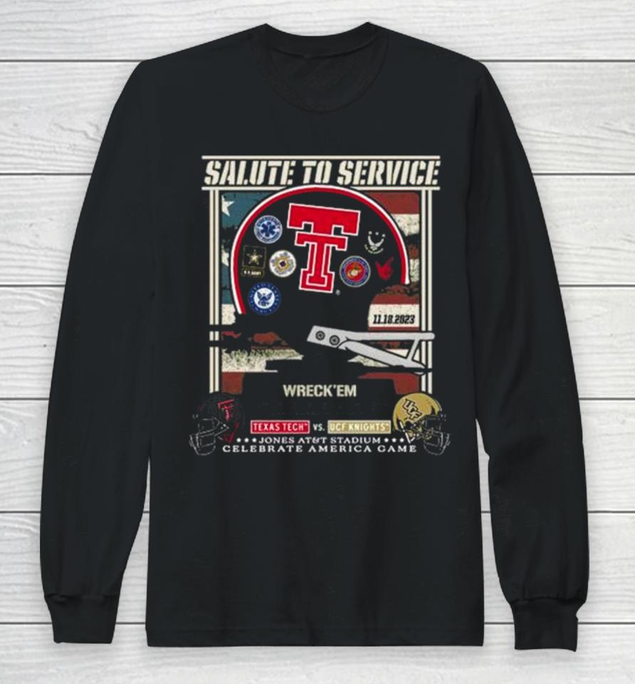 Texas Tech Red Raiders Vs Ucf Knights 2023 Salute To Service Game Day Long Sleeve T-Shirt
