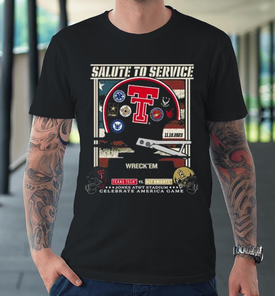 Texas Tech Red Raiders Vs Ucf Knights 2023 Salute To Service Game Day Premium T-Shirt