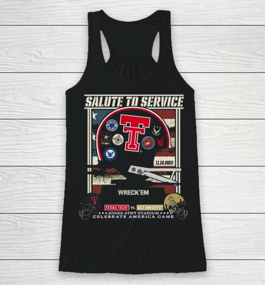 Texas Tech Red Raiders Vs Ucf Knights 2023 Salute To Service Game Day Racerback Tank