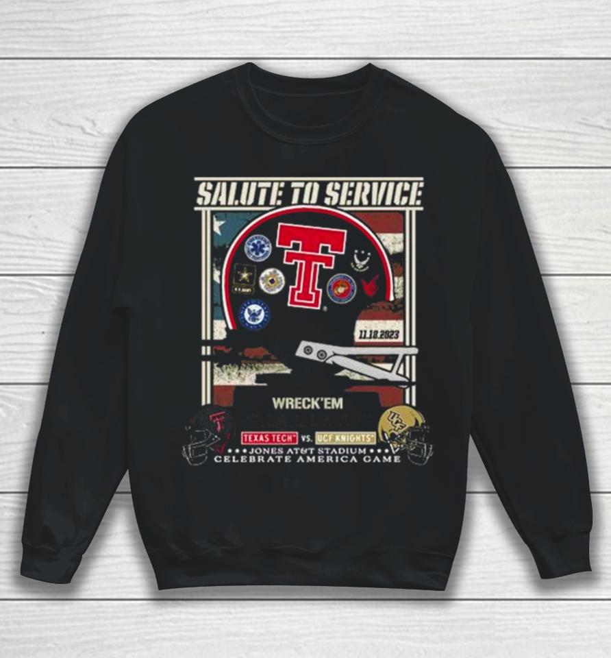 Texas Tech Red Raiders Vs Ucf Knights 2023 Salute To Service Game Day Sweatshirt