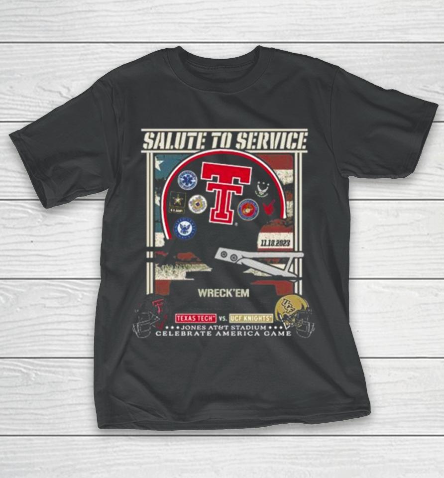 Texas Tech Red Raiders Vs Ucf Knights 2023 Salute To Service Game Day T-Shirt